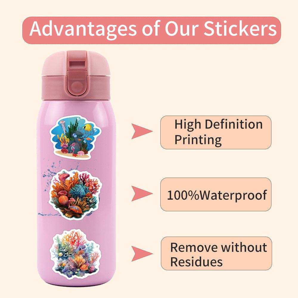 55 Coral Reef Graffiti Stickers Waterproof Decorative Suitcase Mobile Phone Skateboard Personalized Stickers