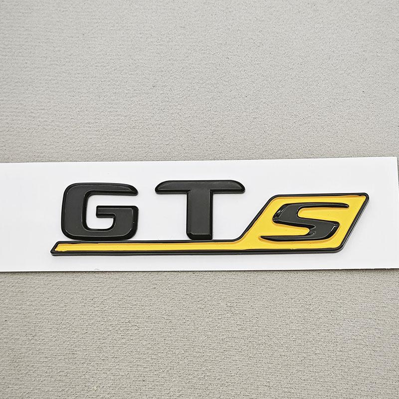 NEW 3D ABS Black Red Yellow Car Tail Marking Logo GTS Letters Rear Trunk Badge Emblem For Mercedes Benz GT Class GTS Accessory