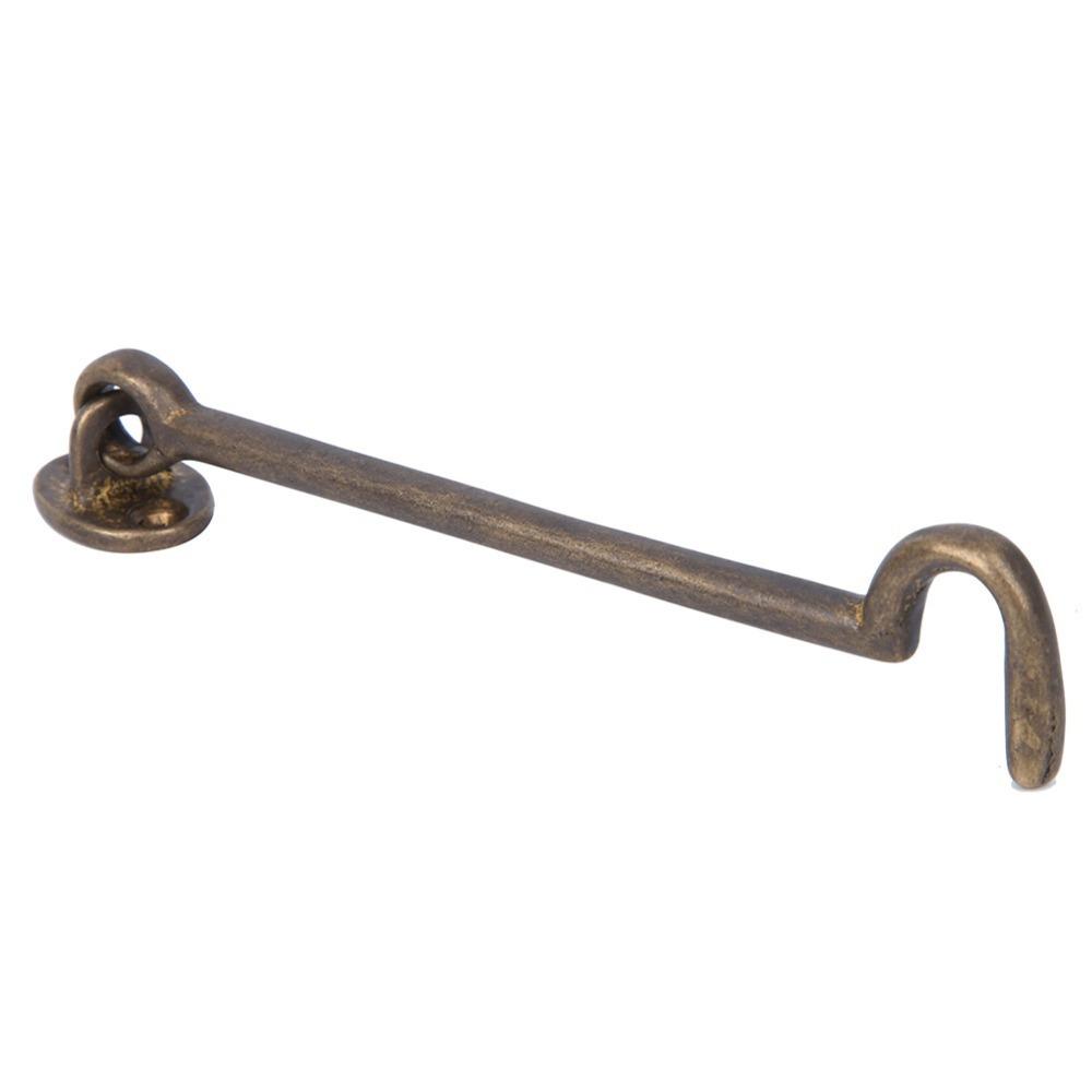2pcs Brass Hook and Eye Latch 6.9 Inch Barn Door Latch Wind Brace Window Latches Window