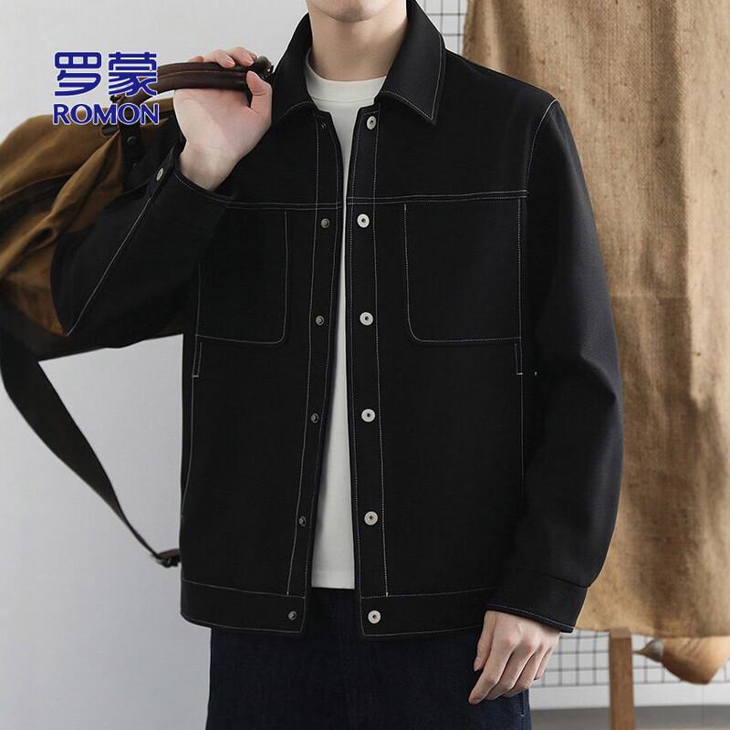 ROMON Men's Casual Denim Jacket