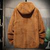 Men's Casual Fleece Jacket Fashion Thick Warm Hooded Cardigan Loose Sweatshirt Men Winter Furry Coats