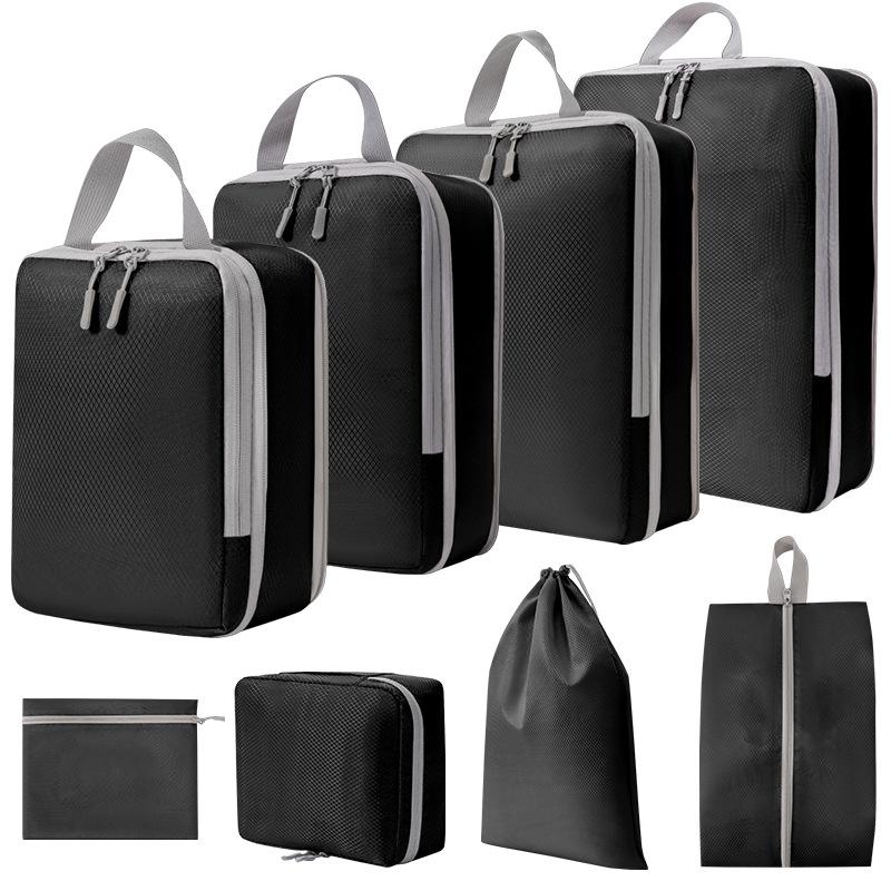 8PCS Travel Luggage Case Bags Polyester Compression Packing Cubes Organizer Pouches for Makeup,Toiletries,Clothes