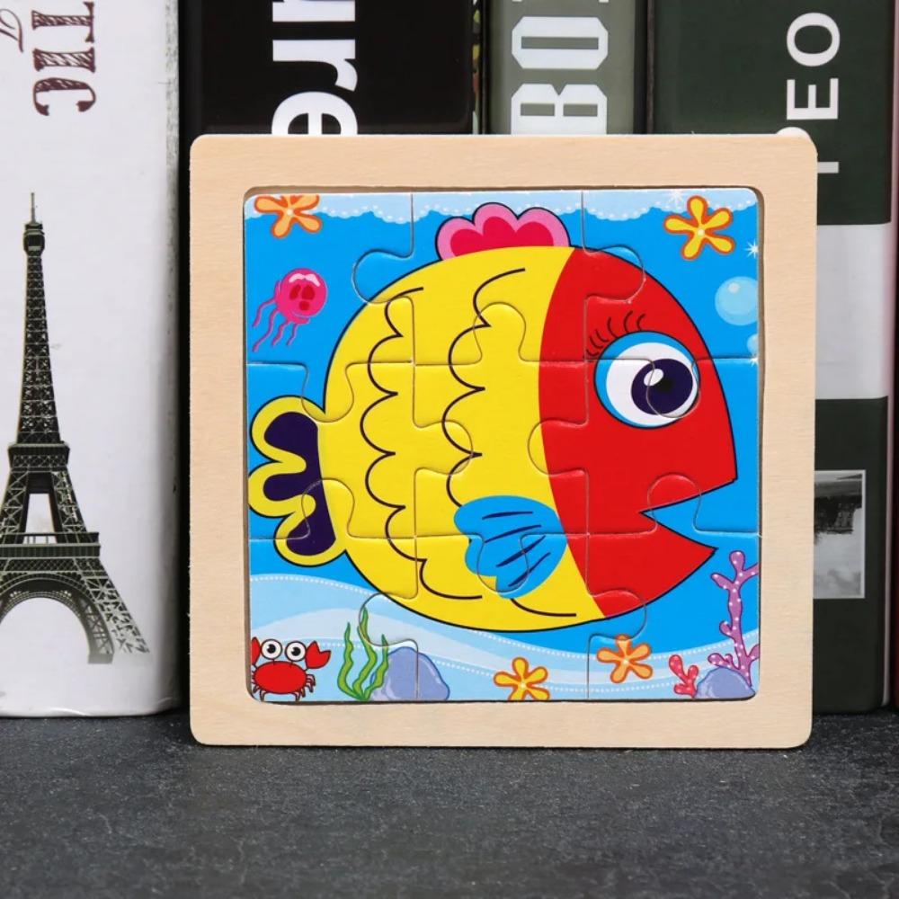 9 ks Drevené puzzle malej veľkosti Montessori hračky pre bábätká Skladačka 3D puzzle dosková hra Vzdelávacie hračky pre deti Darček