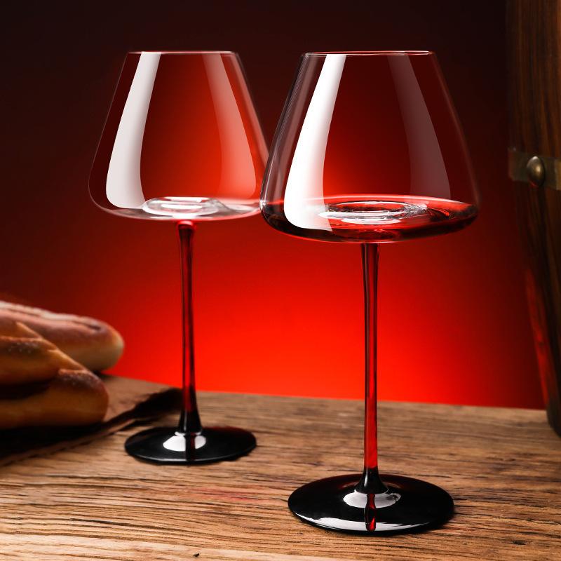 Large Capacity Red Wine Glasses High Wine Glass Set Home High Value Crystal Glass Burgundy Wine Glass High Bar Barware