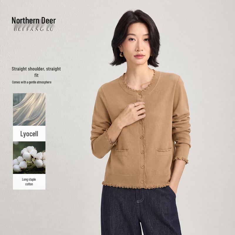 Women s Tencel Linen Blend Knitted Summer Cardigan L