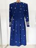 2026 European & American Celebrity Long-Sleeve Evening Gown with Heavy Beading & Rhinestones