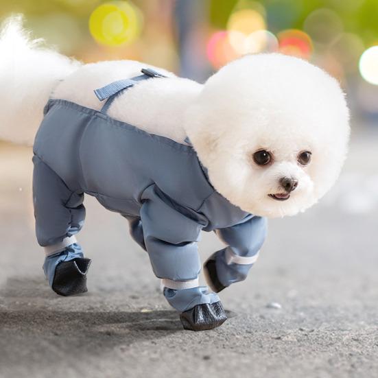 Hundestiefel Leggings mit verstellbarem Riemen, wasserdicht, staubdicht, rutschfest, Pfotenschutz für Hunde, Schuhe, Schneehose, Outdoor, kleine und mittelgroße Hundestiefel mit Hosenträgern