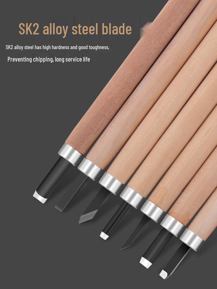 Comprehensive Wood Carving & Stamp Set: Includes Hand-Carved Knives, Carpenter Tools, and Carving Materials for Wood, Rubber, and Plaster.