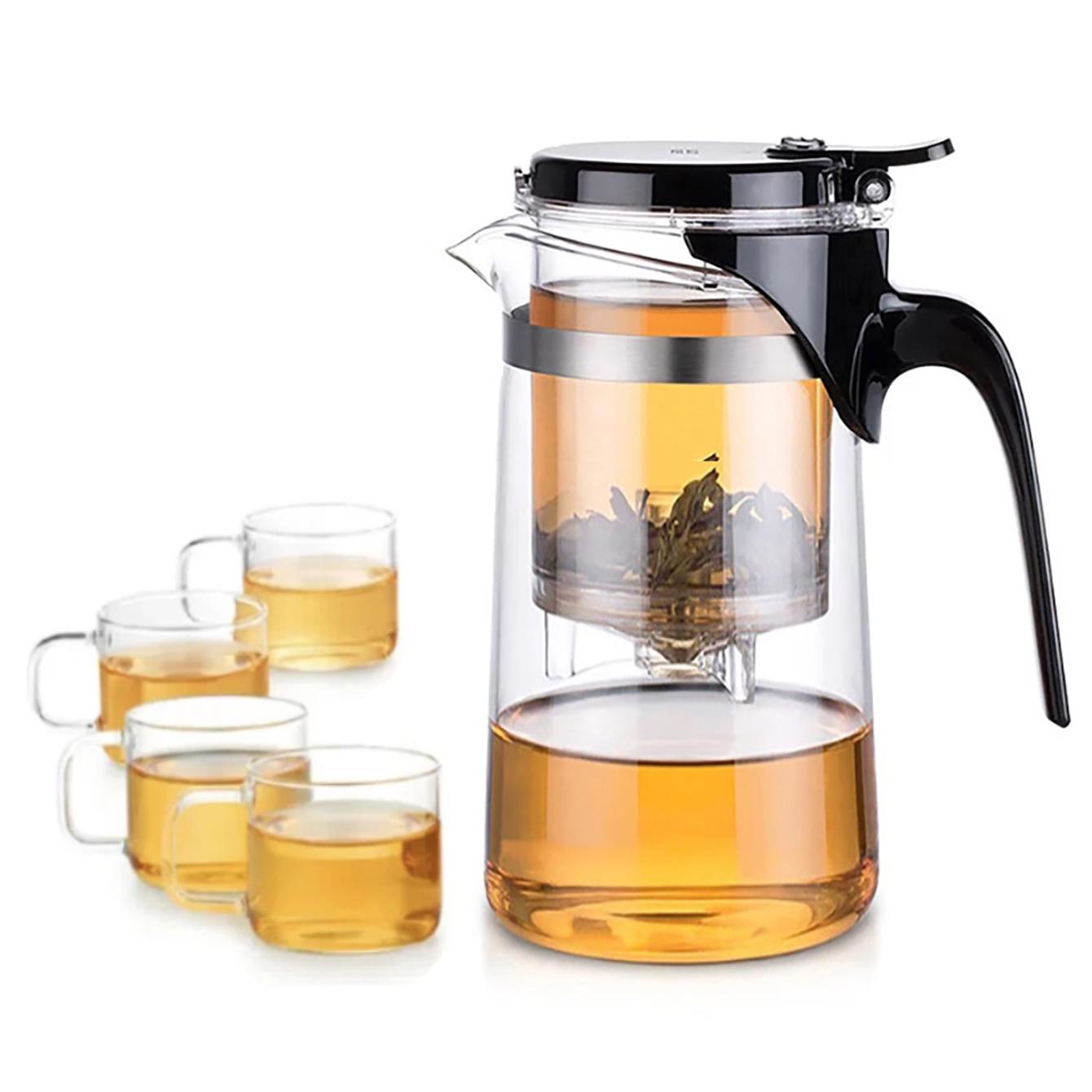 

SAMADOYO-Термостійкий скляний чайник з фільтром, проста чашка для чаю, домашній чайний сервіз, офісний чайний сервіз