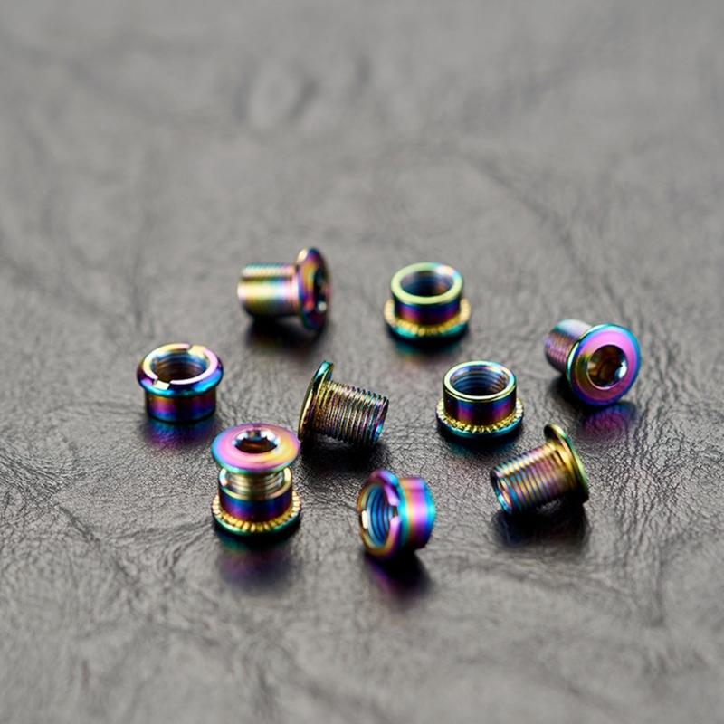 AntiRusts Chainring Screws Versatiles Steel Chainring Nut Bicycles Lock Screws for Durability and Enhancing Performances