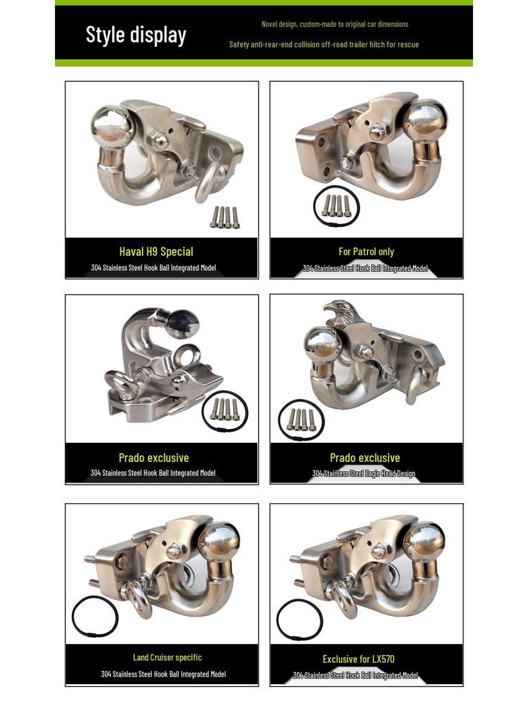 Compatible Rear Tow Hooks for Lexus LX570, Toyota Land Cruiser LC200, and Land Cruiser 4600
