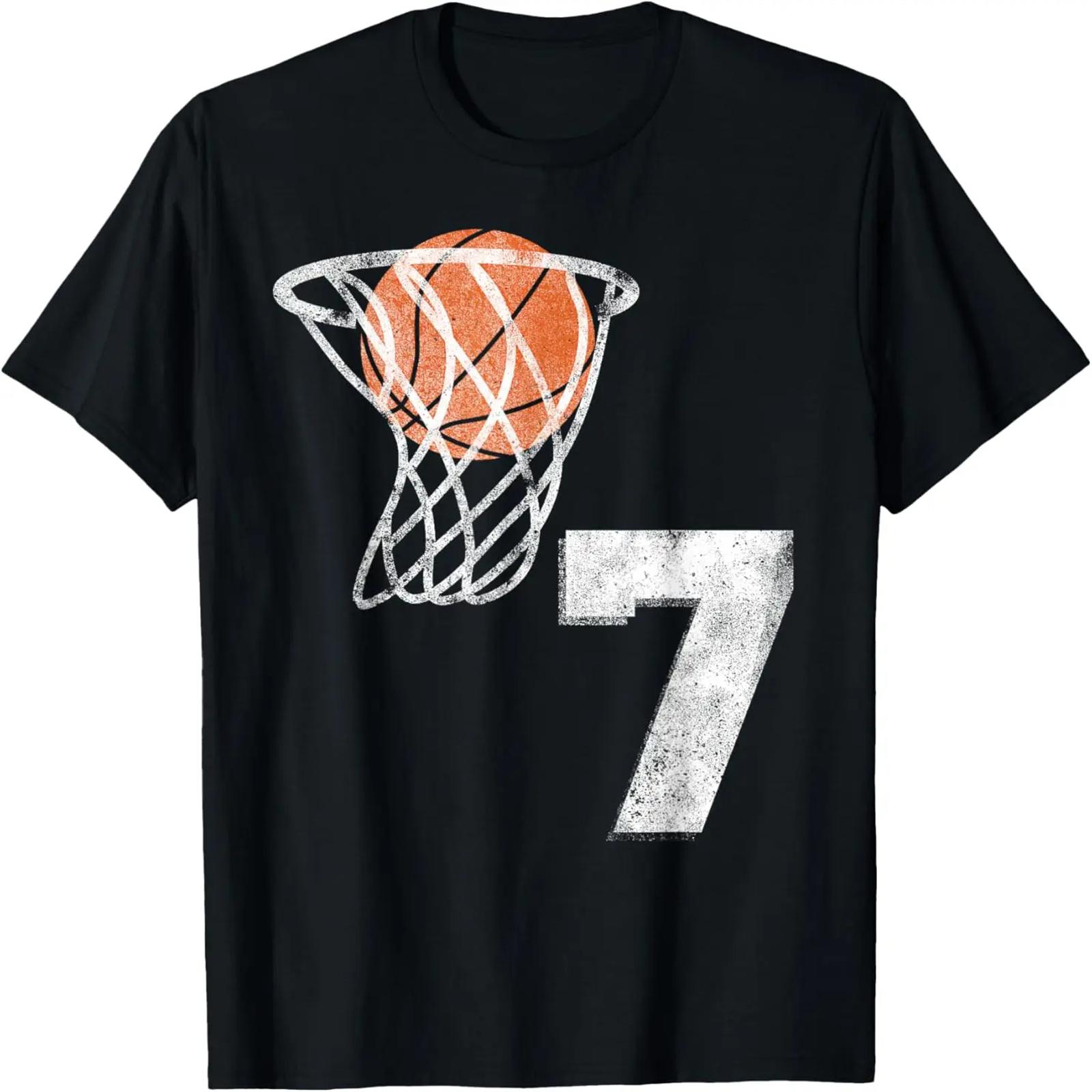 Винтажная баскетбольная майка номер 7 футболка номер игрока S чёрный