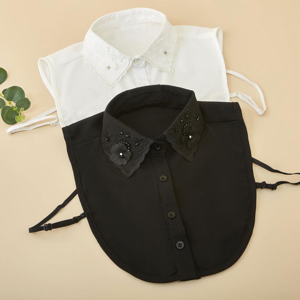 Luxury Floral Shirt Detachable Collar for Womens Double Lapel Neckwear Decorative Fake Collar Women's Clothing Accessories