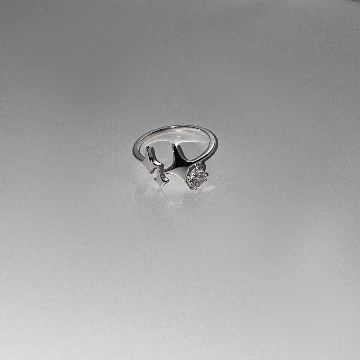 Sweet Star Adjustable Meteor Pendant Ring for Women - Trendy and Fashionable Index Finger Jewelry Adjustable Open