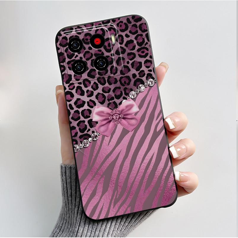 Printing Pattern Case For ZTE Blade A56 Z2473 Nubia A56 Soft Silicone Black Shell Cover For Blade A56 Pro Cute Flower Casing