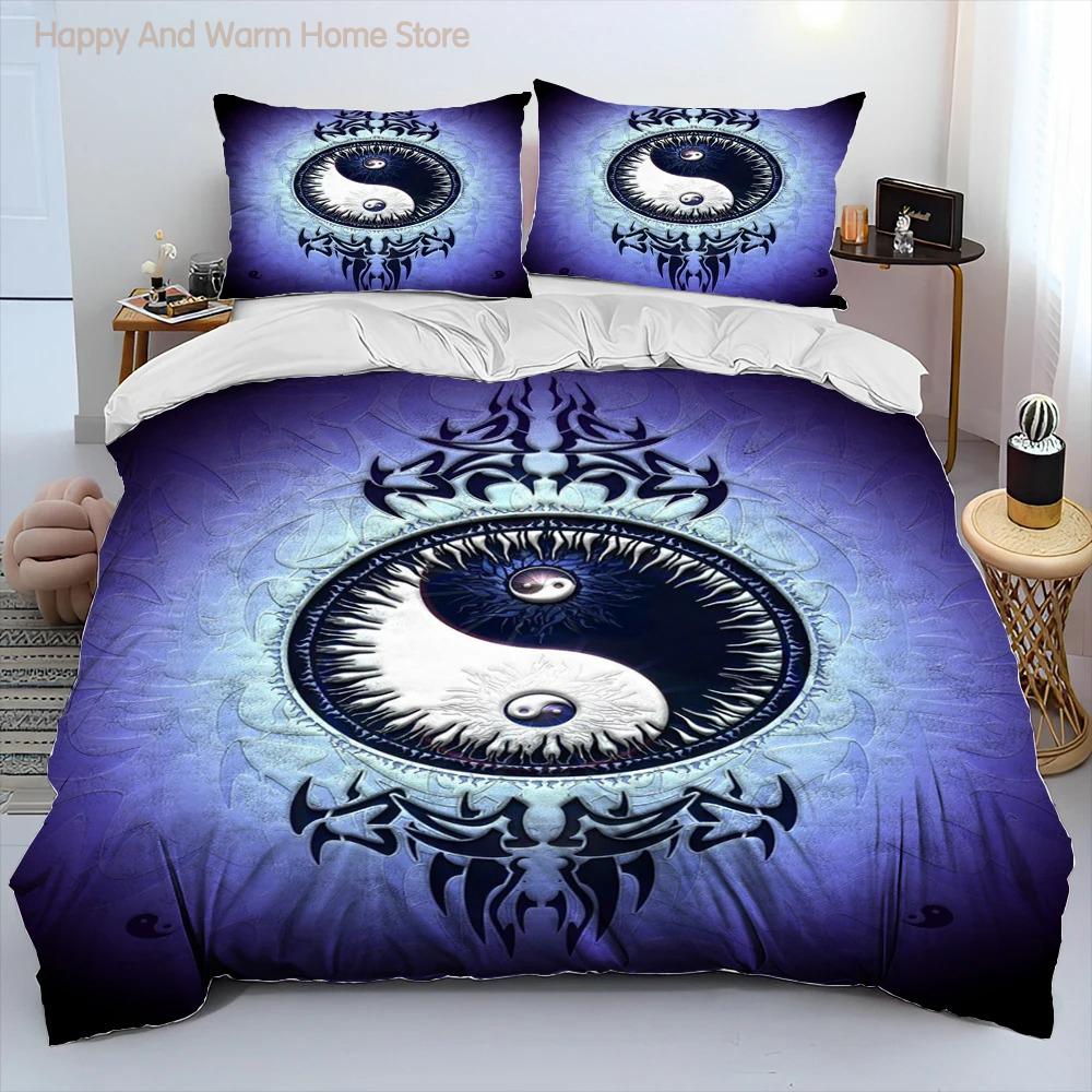 3D Kinesisk Tai Chi Bagua Yin Yang Sängkläder Set, Påslakan Sängset Täcke Örngott, King Queen Size Sängkläder Set Vuxna Pojkar