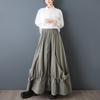 Büyük beden Yüksek bel vintage İlkbahar sonbahar rahat bol uzun kadın etekleri kadın etek