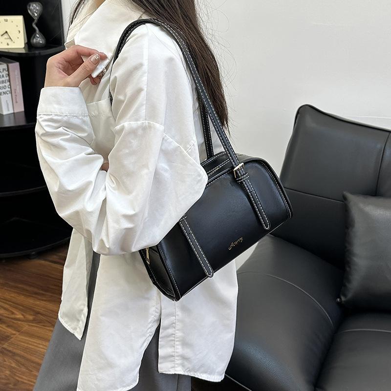 Large Capacity Brown Bowling Handbags Women's Shoulder Bags Retro Korean INS Style Autumn Winter New 2026 Fashiable Trend Bags
