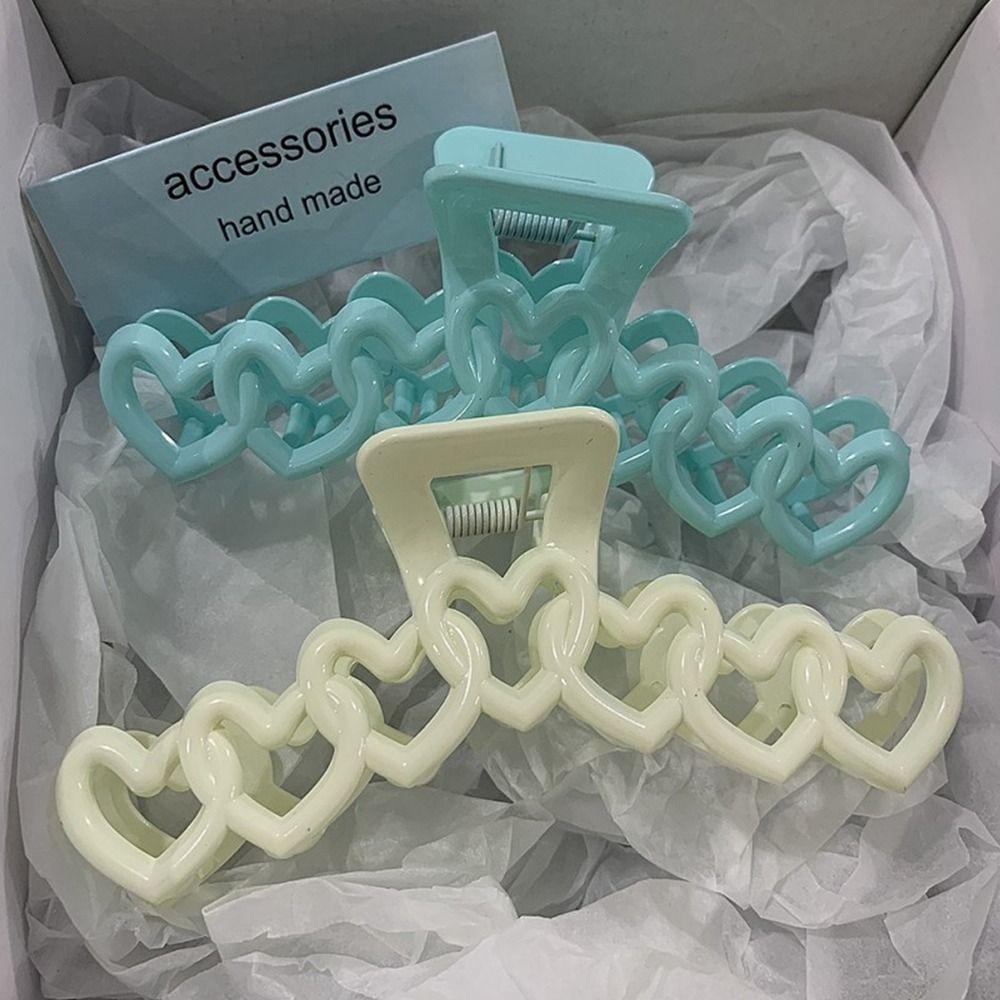 Colorful Love Hair Clip Hollow Shark Clip Personalized Heart Hair Claw  Travel