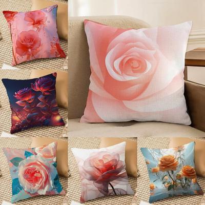 Abstract Rose Flower Pillow Case Pillowcase Doublesided Printed Sofa Cushion Bedroom Headboard