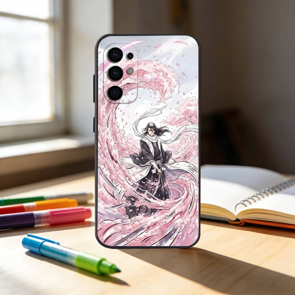 B-Bleach Anime K-Kuchiki Byakuya Colorful Phone Case For Samsung S25,S24,S21,S22,S23,S30,Ultra,S20,Plus,Fe,Note,10,9Black Cover Samsung S30plus5G