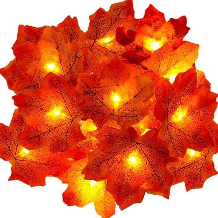 Guirlande lumineuse - AIMOONSA - Guirlande d'automne - 20 ampoules - Feuilles d'érable - Électrique