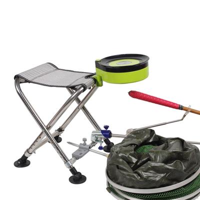 Sgabello da Campeggio Sedia da Pesca Poggiapiedi con Portacanna Sgabello a Sella Compatto per Giardino