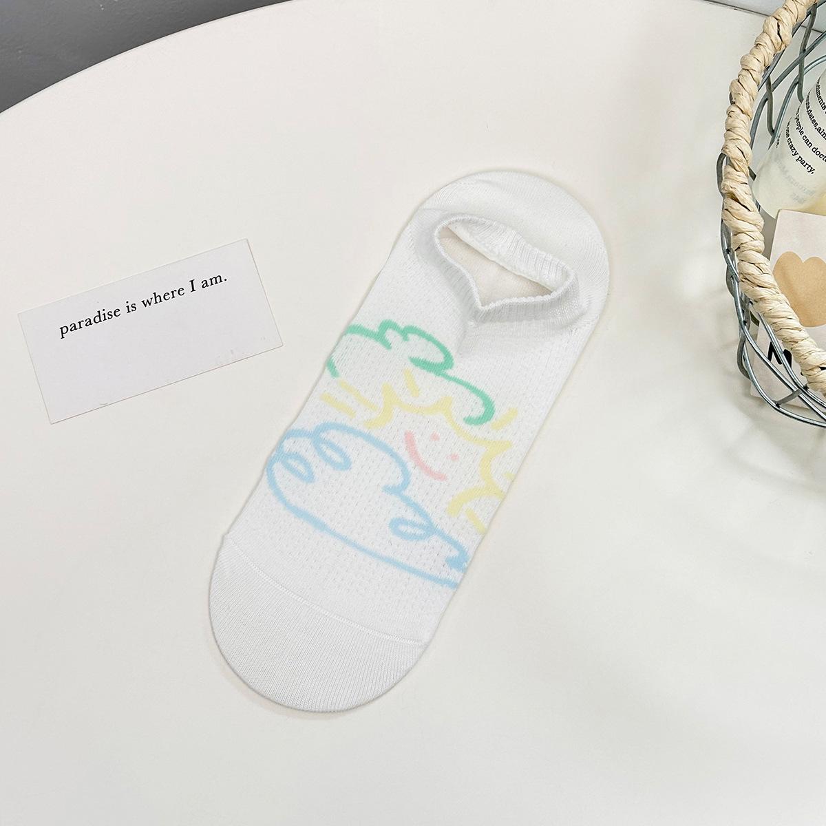 

Socks Thin Boat Socks Mesh Breathable And Comfortable Cotton Socks Small Fresh Pattern Single Needle Boneless Antibacterial Deodorant One size fits all