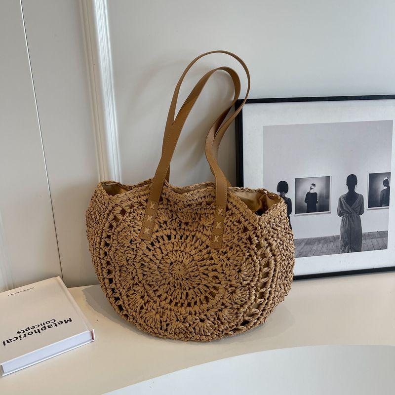 

Women s Woven Seaside Vacation Beach Shoulder Bag One card