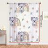 1PC Sheer Curtain Koala Rainbow Baby Nursery Print, Rod Pocket Window Curtain for Living Room Kids Room Home Decor