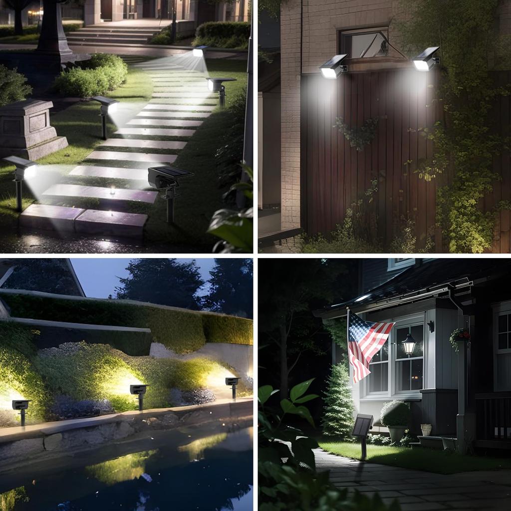 46 LED Solar Landscape Lights Outdoor IP65 Waterproof Solar Light with 3 Modes Solar Garden Spotlight for Yard Lawn Walkway
