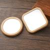 Wood Makeup Mirror Round/Square Cosmetic Mirror Handheld Mini Compact Pocket Mirror Portable Travel Accessories Beauty Tool