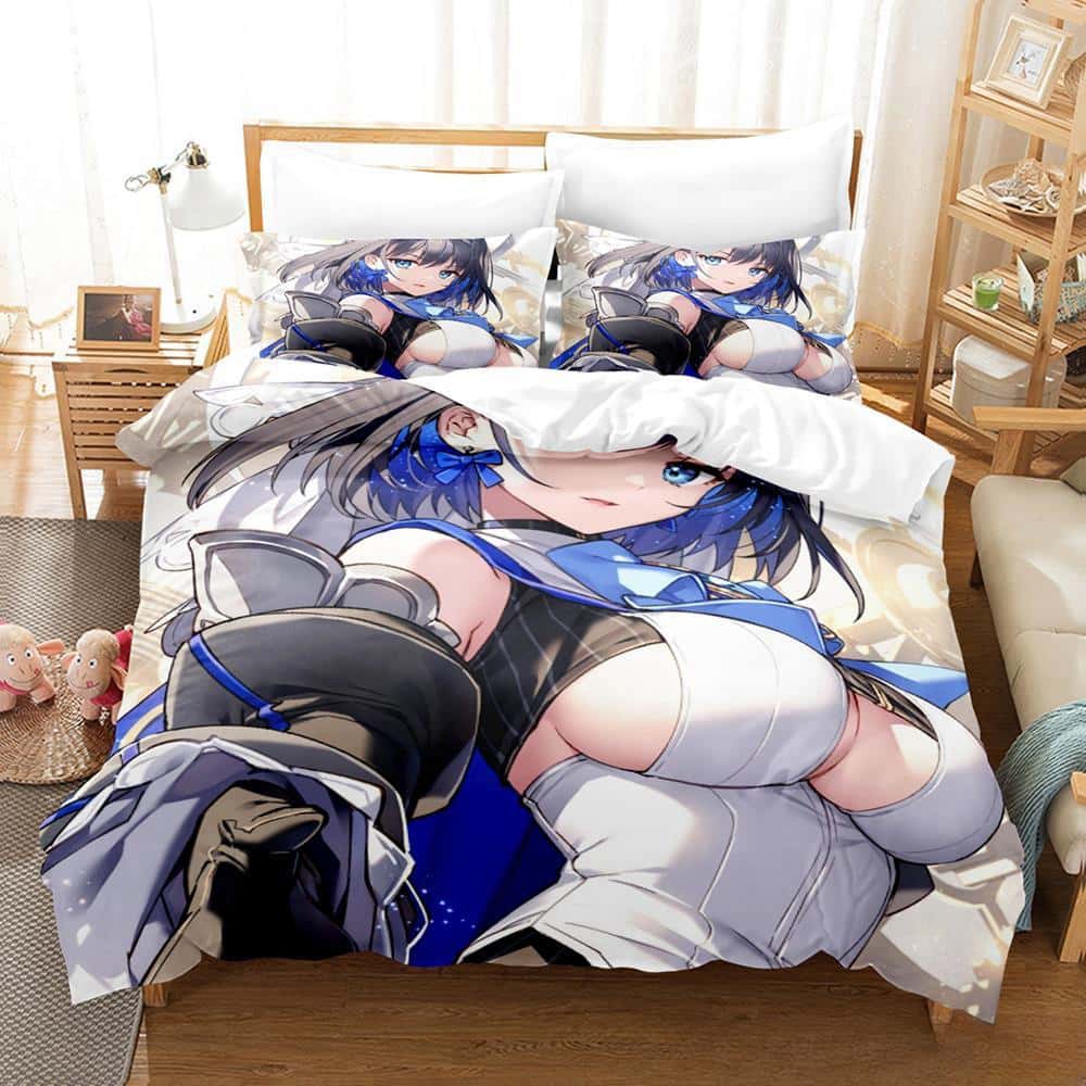 

Kawaii Anime Musical artist Ouro Kronii Комплект постельного белья Single Twin Full Queen King Size Комплект постельного белья Adult Kid Bedroom Пододеяльники EU Twin 135x200cm