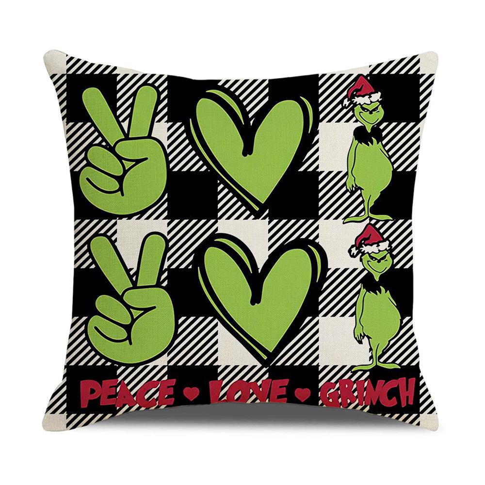 Grinch Christmas Pillowcase Home Christmas Decoration Cushion Sofa Pillowcase