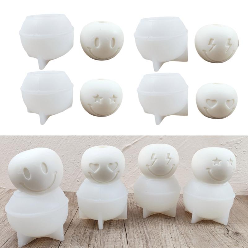Wyraz twarzy Świecznik Forma silikonowa Formy na świeczniki DIY Ozdoba stołu Materiały do robienia gipsu do DIY Cement