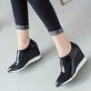 FOREADA Scarpe da Donna con Tacco Alto Zeppe in Vernice Scarpe con Tacco Alto Zip Punta Appuntita Scarpe da Donna Nuova Primavera Rosse Taglia 34-40
