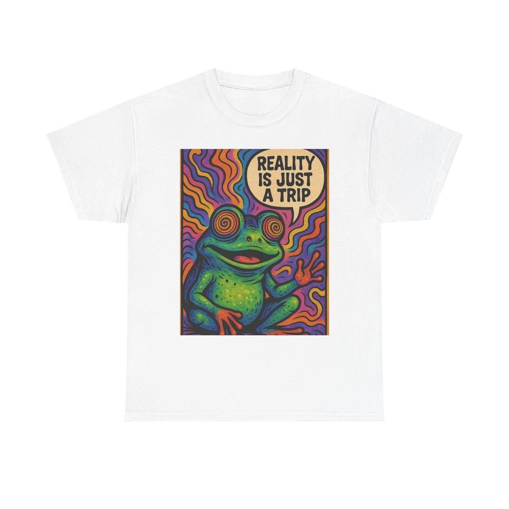 Reality Is Just A Trip Graphic T Shirt Toad Mushrooms Unisex Heavy Cotton Tee Unisex T-Shirt XL