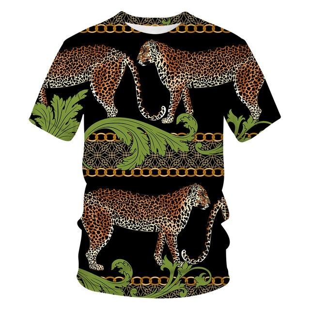 Новая летняя футболка в стиле барокко с 3D цифровым принтом мужскаяженская винтажная роскошная брендовая футболка с золотистым цветочным принтом и королевским принтом XL 1598₽