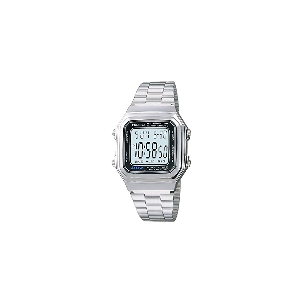 Casio Basic Digital A178WA-1A Watch Stainless Steel Water Resistant Quartz