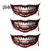 Long Lasting Sweat Proof Tattoos 3Pcs Realistic Scary Mouth for Halloween Zombie Vampire Clown Party, Waterproof Temporary Horror Decals Adults,