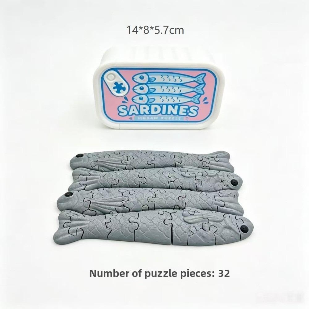Cute Design Sardine Clicker Press Sound Device Sardine Tin Decompression Toy Bag Accessory