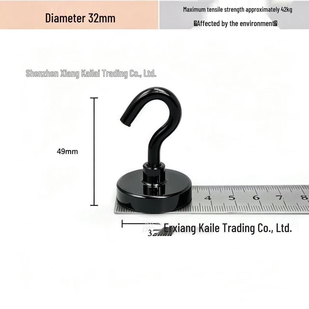 Neodymium Iron Boron Strong Magnetic Hook - Black & White Plated