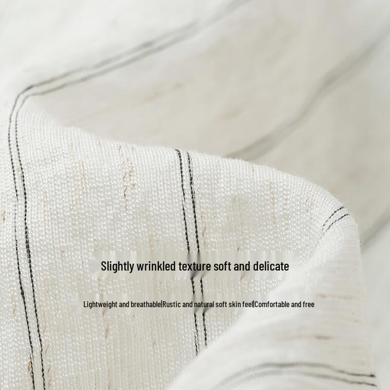 Women's Striped Linen-Feel Wide-Leg Casual Pants