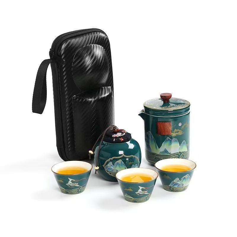 A Thousand Li of Rivers and Mountains Tea Set: Elegant Gift Box for Friends and Elders