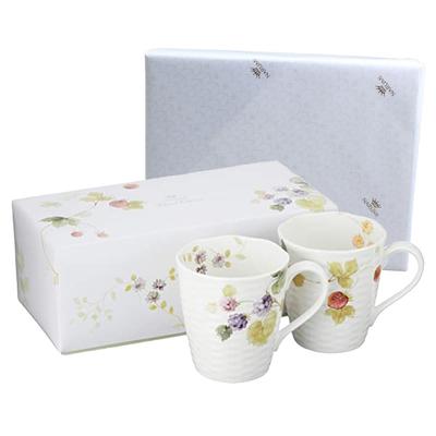 NARUMI Lucy Garden Pair of Berry Set of Cute and Large Perfect for or Any Other Microwave and Dishwasher Gift Boxed and Gift Product Mugs, 370cc,