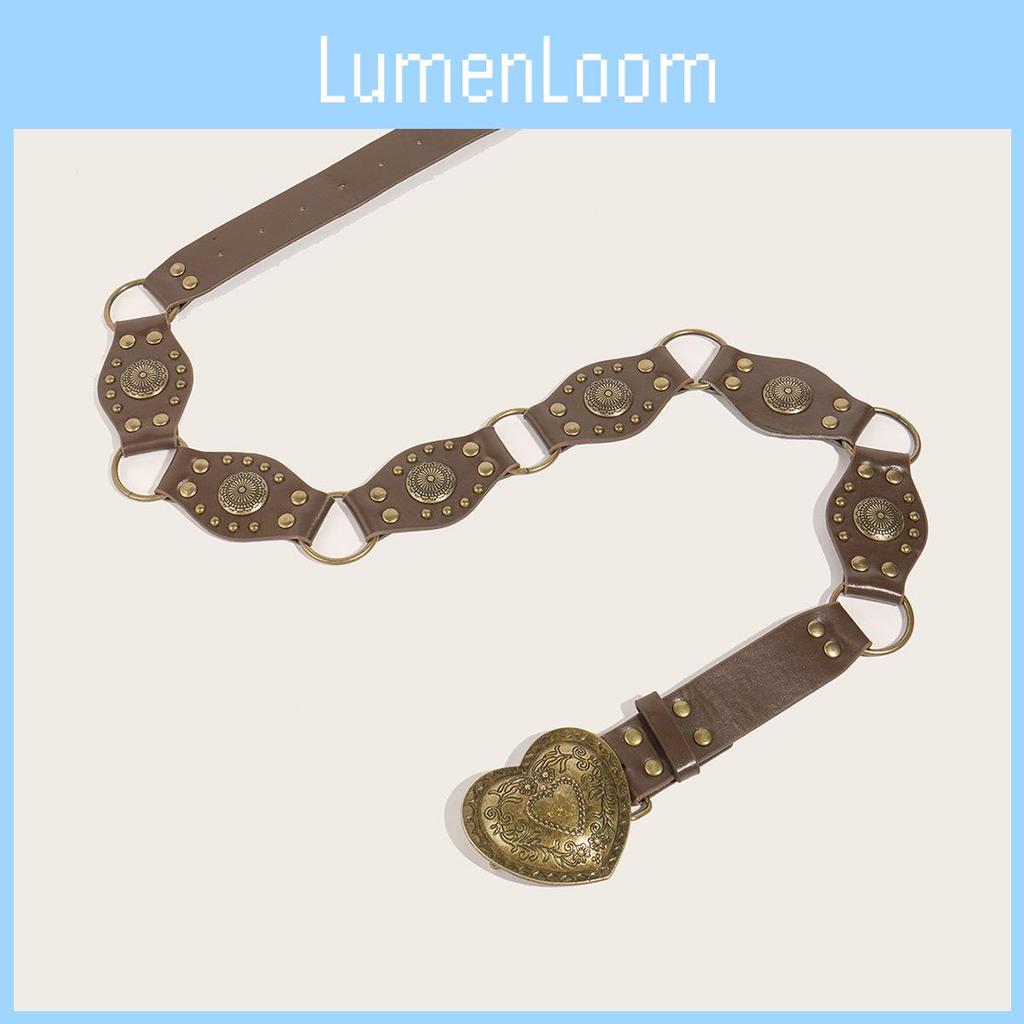 Unique Hollow Ring Pu Leather Belt With Metal Hook For Casual Streetwear Women