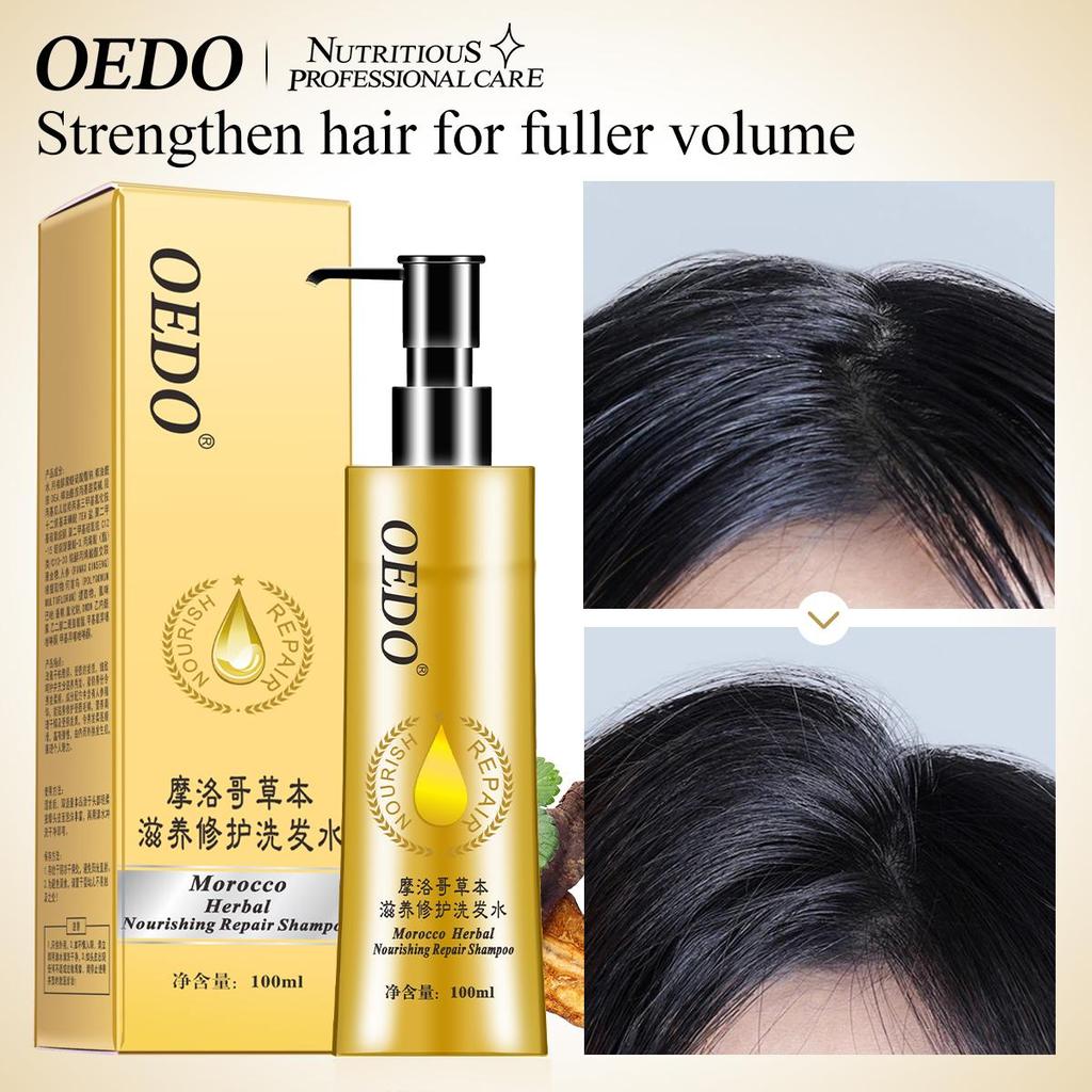 Morocco Herbal Nourishing Repair Shampoo Forbedre tørt og skjørt hårpleie og styling Ginseng Essence Gjør håret smidig serum