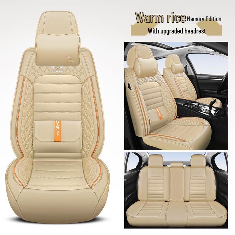3D Full Surround Leather Car Seat Cushion for Five-Seaters - Universal Fit for All Seasons (Autumn/Winter) - Sedan & Small Car Cover
