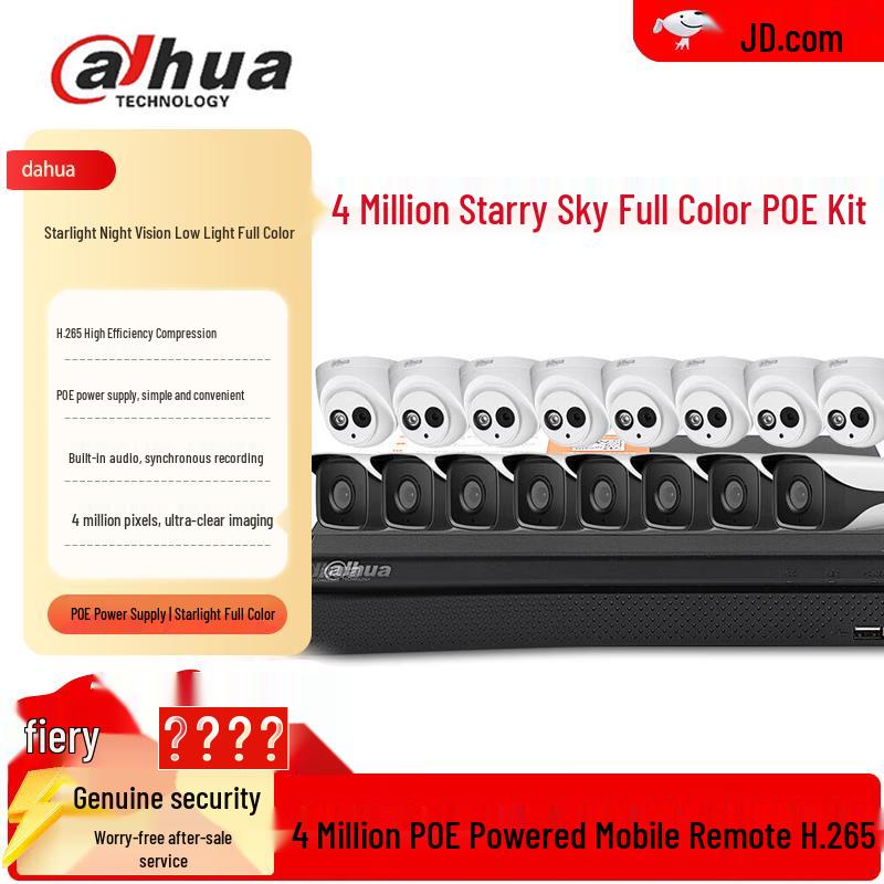 

Dahua 4MP PoE Outdoor Security Camera System with 1TB HDD