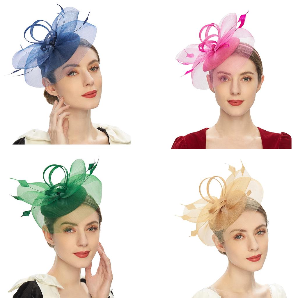 Elegant Fascinator Hat Headbands Funny Girl Hat Headgear Lovely Hairpiece for Wedding Party